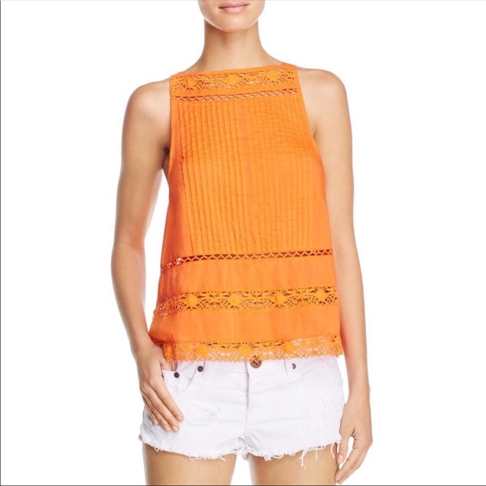 NEW Free People Crush Top Crochet Hem Size Large - Picture 7 of 8
